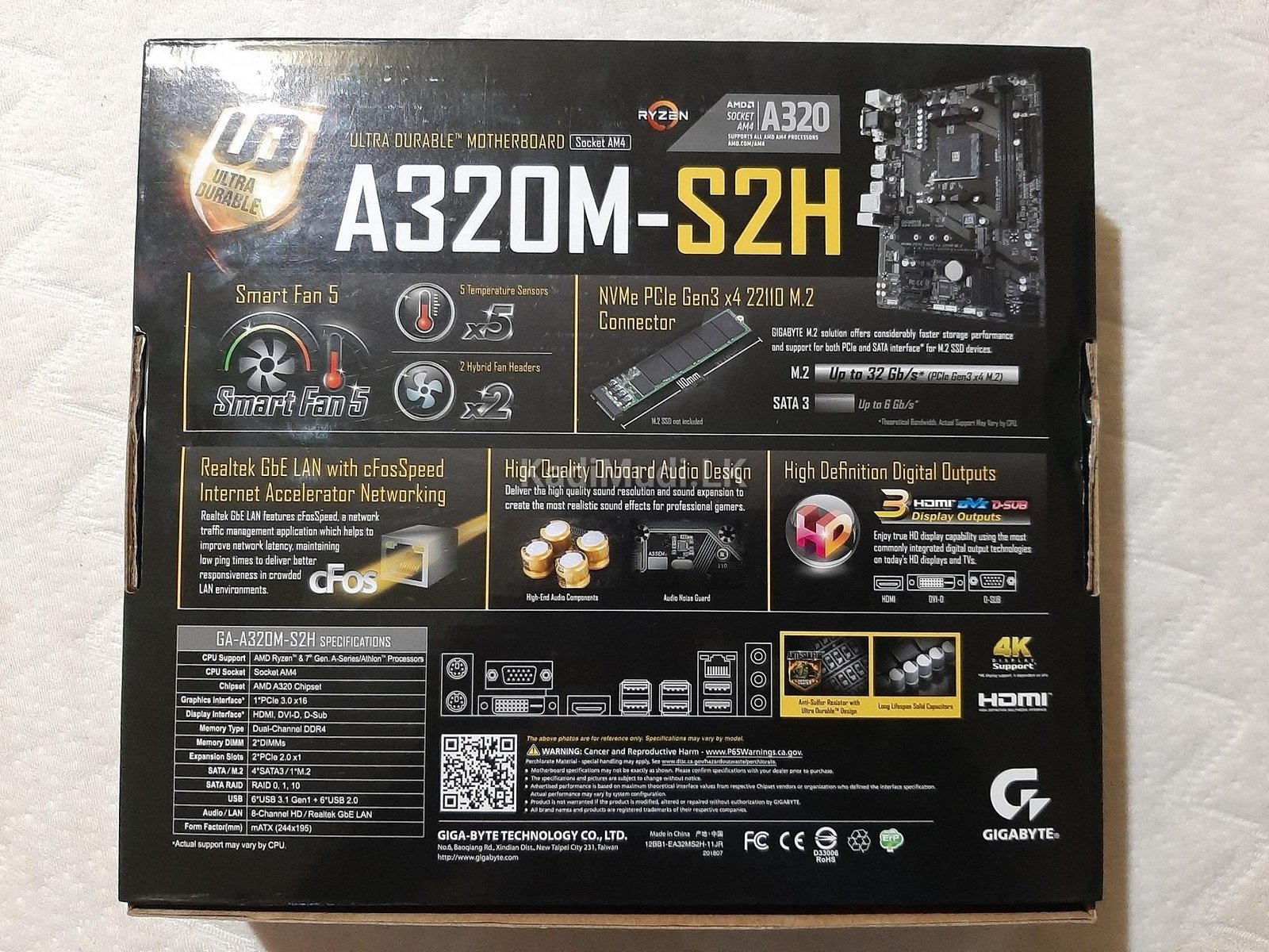 Gigabyte A320M S2H Motherboard