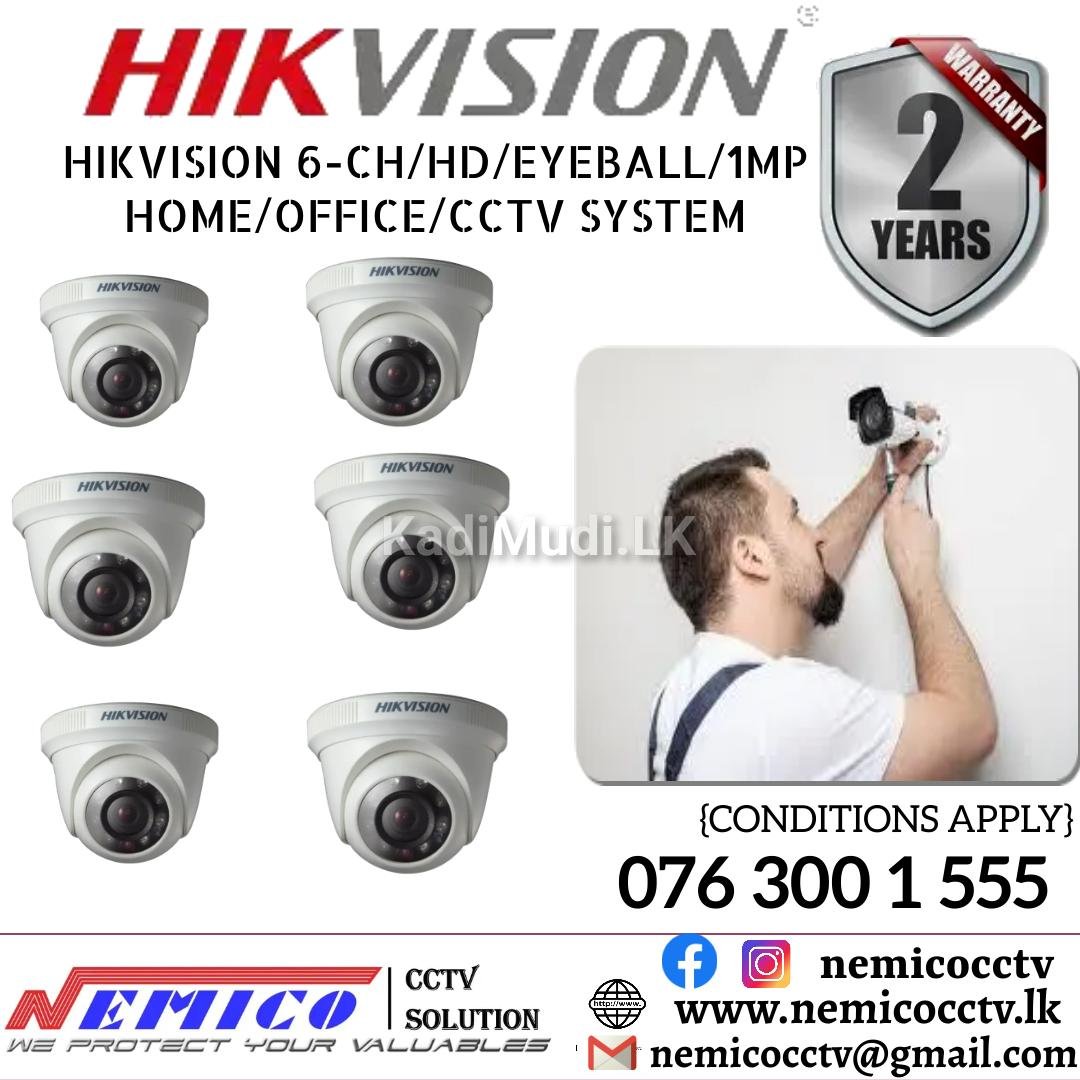 Hikvision CCTV CH 6-HD/ 1MP 