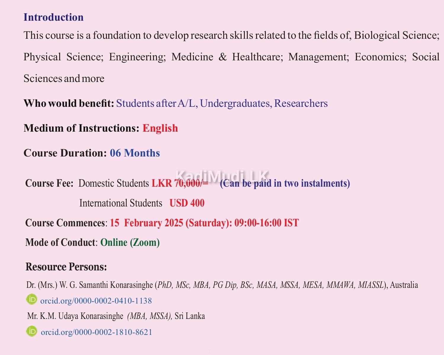 Applied Statistics and Research Methods